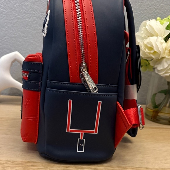 Loungefly Patriots Navy and Red Backpack - Picture 4 of 8